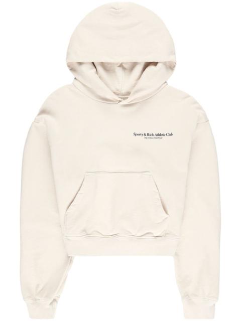 Sporty & Rich logo-print cotton hoodie