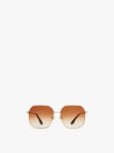Victoria Beckham Chain Frame Sunglasses in Gold-Honey