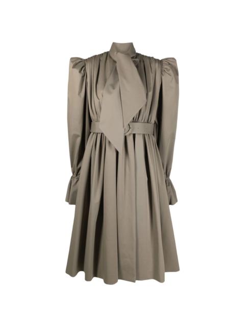 trench coat-style midi dress