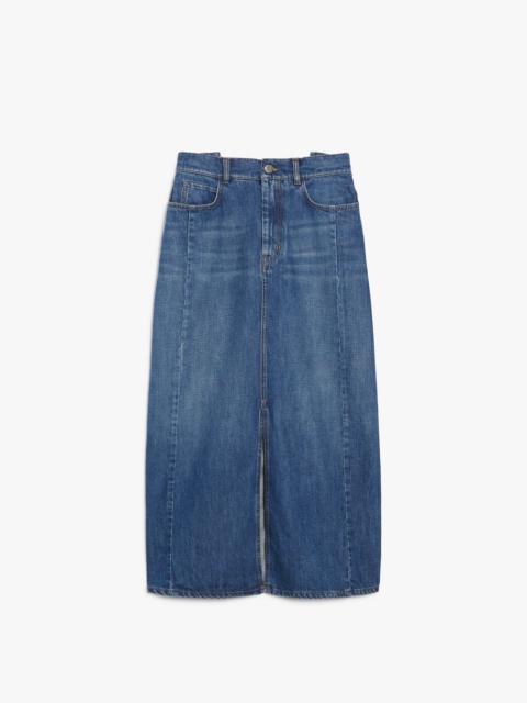 WEEKEND Max Mara GESSO Long, cotton-denim skirt
