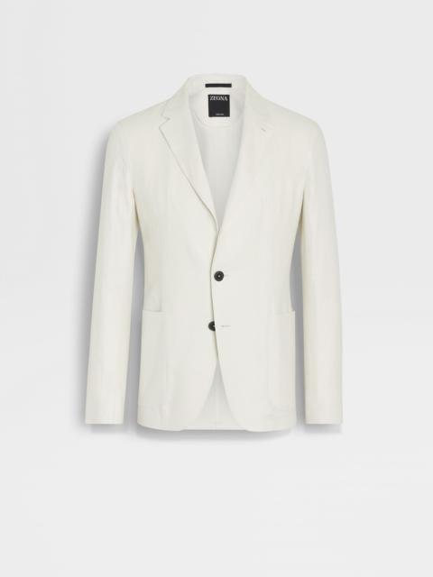 ZEGNA OFF WHITE OASI LINO SHIRT JACKET