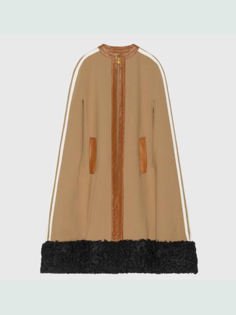 GUCCI adidas x Gucci wool and shearling cape