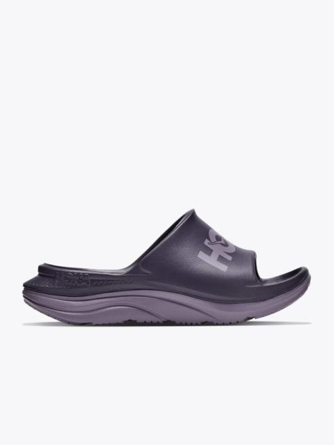 HOKA Ora Athletic Slide Shoes in Squid Ink/Purple Fog