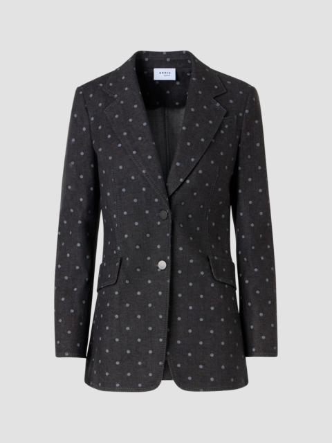 AKRIS Women's Polka Dot Denim Blazer - Black Denim