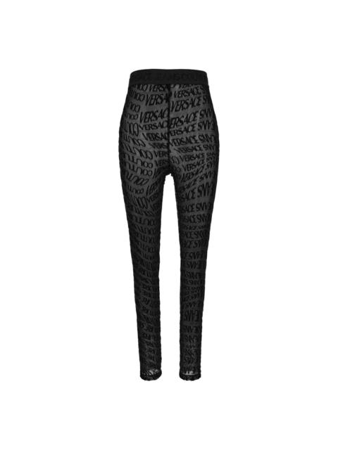 VERSACE JEANS COUTURE logo-print sheer leggings