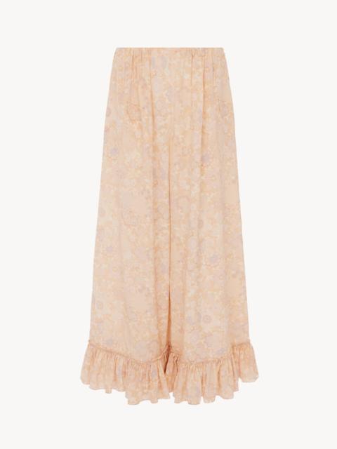 Chloé CROPPED FLUID PANTS IN CRÊPE DE CHINE