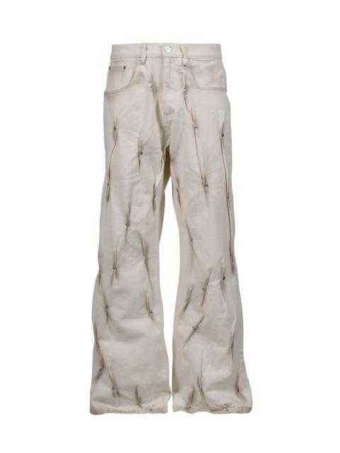 KUSIKOHC MULTIRIVET BURNT PANTS / WHT