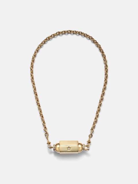 MARIE LICHTENBERG Jumbo 18kt gold pendant necklace with diamonds
