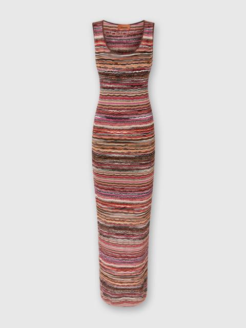 Missoni Long dress in lamé viscose with wave motif