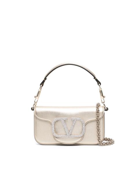 VLogo crystal-embellished leather bag