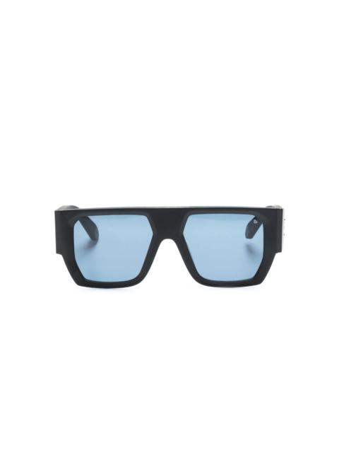 PHILIPP PLEIN logo-embossed rectangle-frame sunglasses
