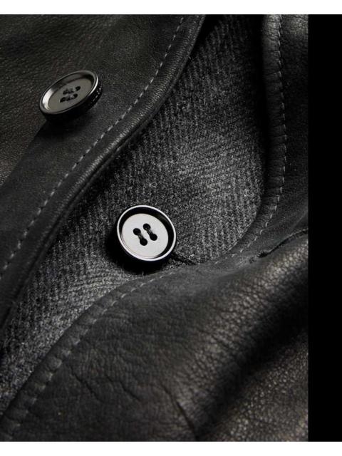 ALLSAINTS SURVEY WAXED SUEDE DOUBLE LAYER BLAZER