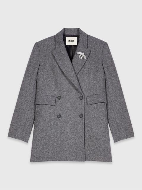 maje Mid-length wool blend coat