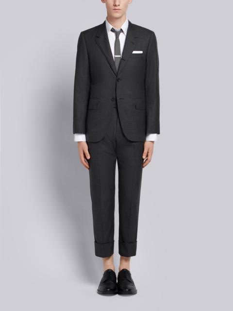 Thom Browne Dark Grey Super 120's Twill Wide Lapel Two-piece Suit and Tie