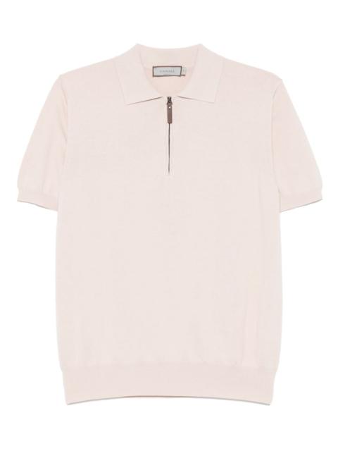 Canali cotton zip-up polo shirt