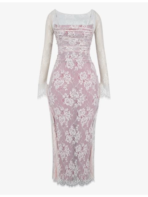 House of CB Artemis corseted lace maxi dress