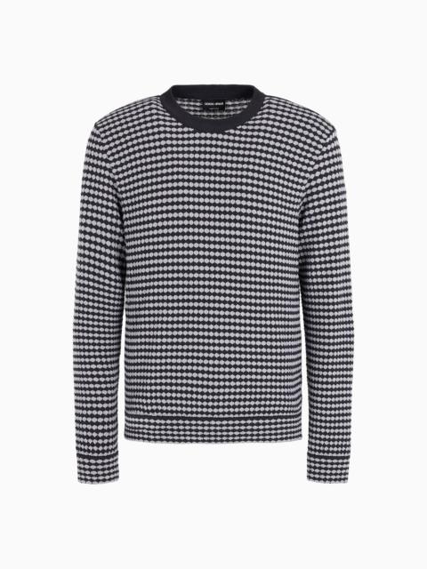 Wool-blend jacquard crew-neck jumper