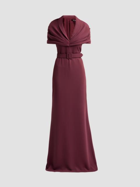 BADGLEY MISCHKA Women's Draped Belted Gown - Red