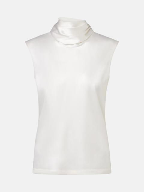 Bottega Veneta Scarf-detail silk-blend satin top