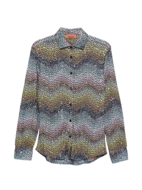 Missoni zigzag-knit sequin-embellished shirt