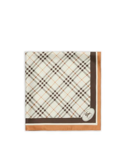 Burberry Check Knight stamp silk scarf