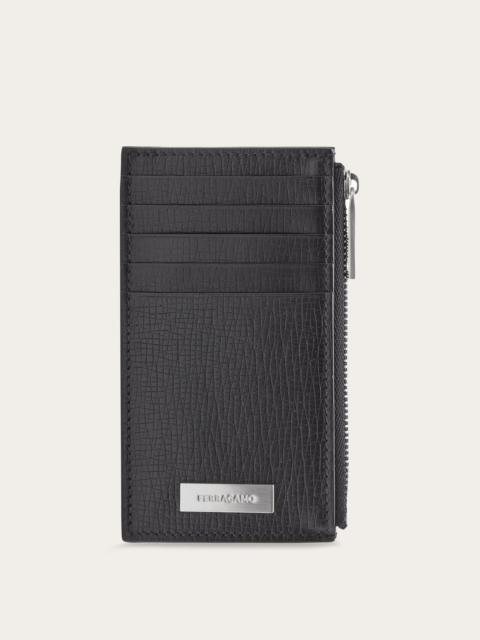 Credit card holder with custom metal plate