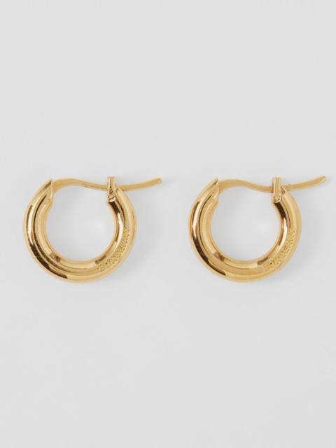 Burberry Logo Detail Gold-Plated Hoop Earrings