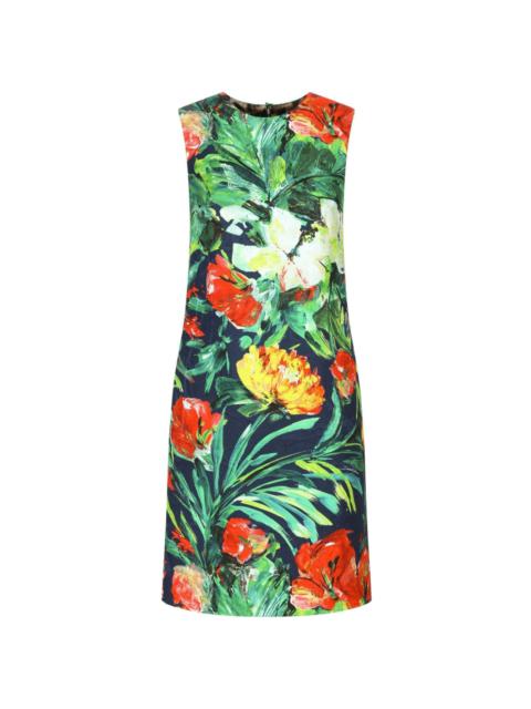 Bloom-print midi dress