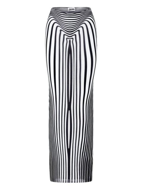 Jean Paul Gaultier morphing-stripes skirt