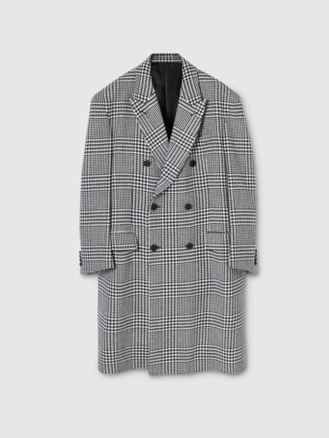GUCCI Double-breasted Prince of Wales wool coat