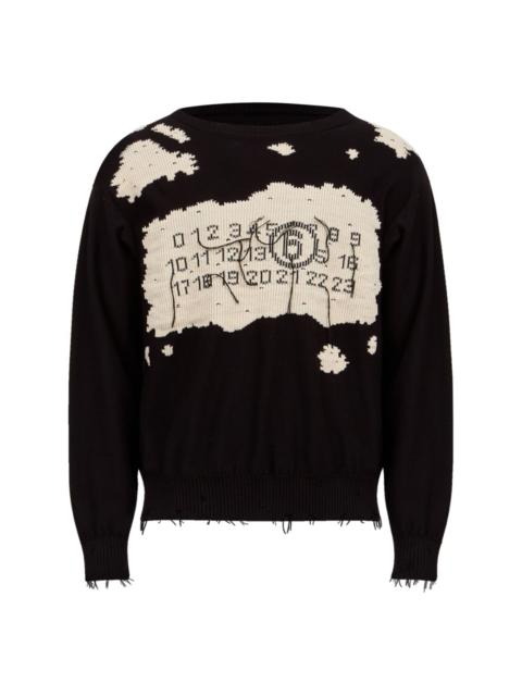 MM6 Maison Margiela numbers-motif jumper