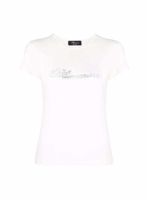 Blumarine rhinestone-logo short-sleeve T-shirt
