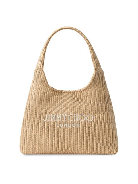 JIMMY CHOO Women's Riviera Capsule Diamond Logo Raffia Hobo Bag - Natural