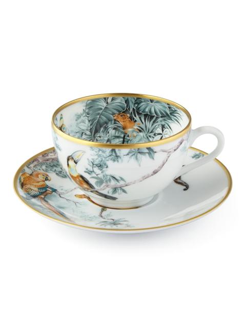 Hermès Carnets d' Equateur Birds Tea Cup & Saucer