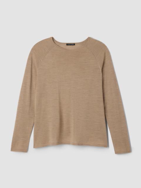 EILEEN FISHER Superfine Merino Crew Neck Top in Regenerative Wool