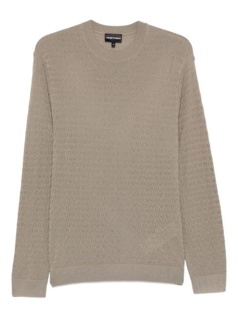 EMPORIO ARMANI textured crew-neck sweater
