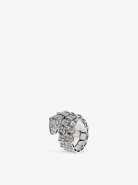 Serpenti 18kt white-gold and diamond ring