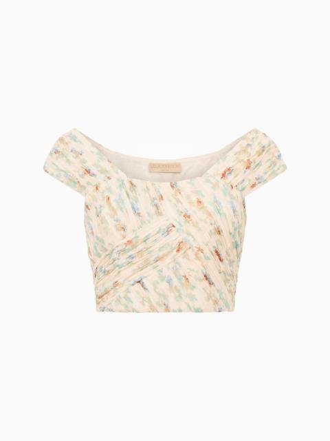 ULLA JOHNSON Sylvie Off the Shoulder Crop Top
