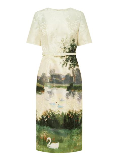 LEO LIN Elizabeth Jacquard Midi Dress print