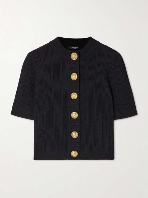 Balmain Cable-knit cardigan Black