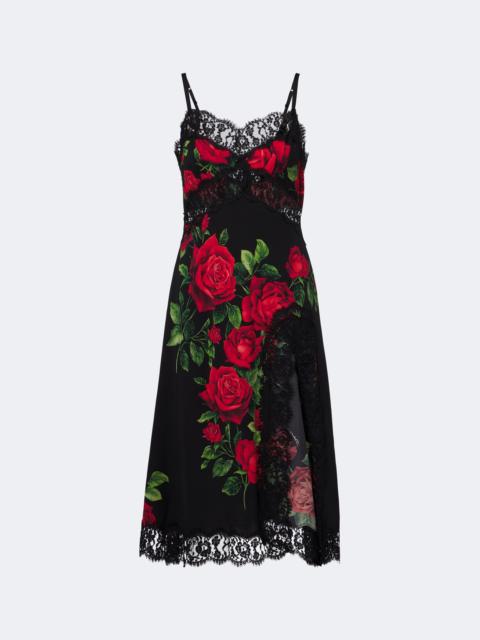 Dolce & Gabbana Floral silk and cotton-blend slip dress