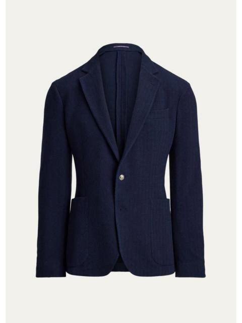 Ralph Lauren Men's Cashmere and Silk Chevron Jacquard Blazer