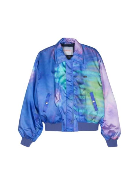 tie-dye pattern padded jacket