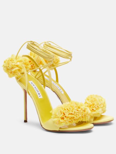 AQUAZZURA Cherry Kiss leather-trimmed sandals