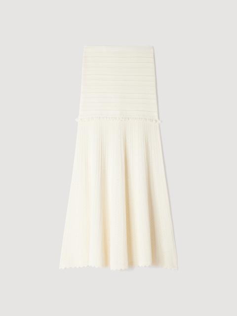 Sandro POINTELLE KNIT MAXI SKIRT