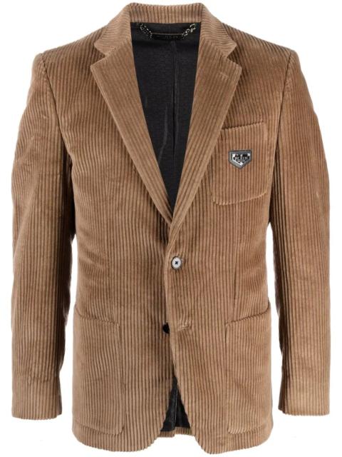 PHILIPP PLEIN single-breasted corduroy blazer