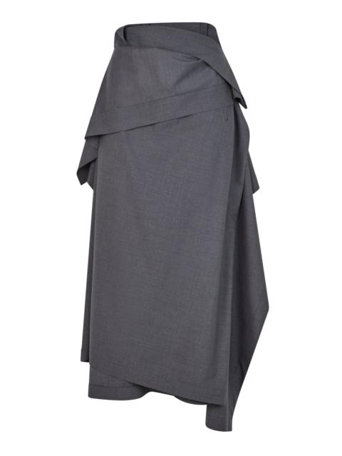 HEIRLOME Rosario Wool-Blend Maxi Skirt dark grey