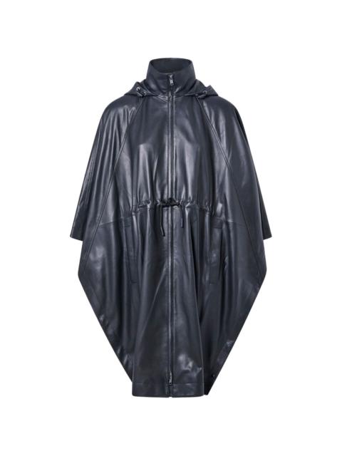 Yves Salomon hooded waterproof leather cape