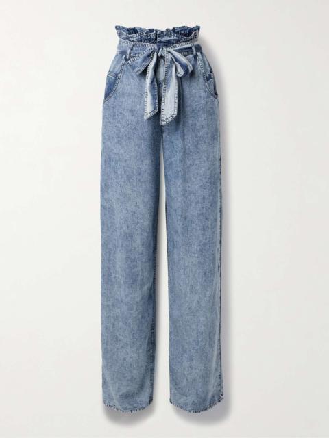 Isabel Marant Étoile Priana belted Lyocell-chambray wide-leg pants