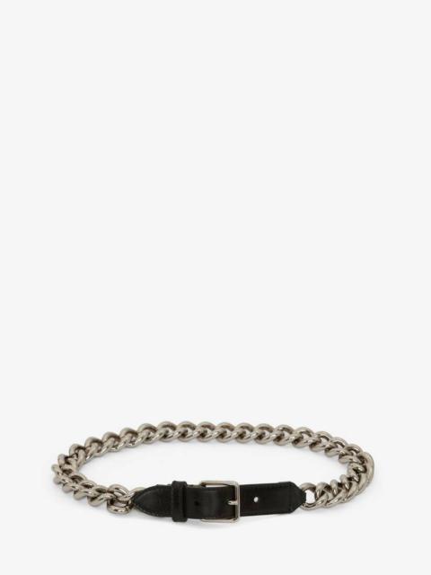 Alexander McQueen Single Belt With Chain in Black
